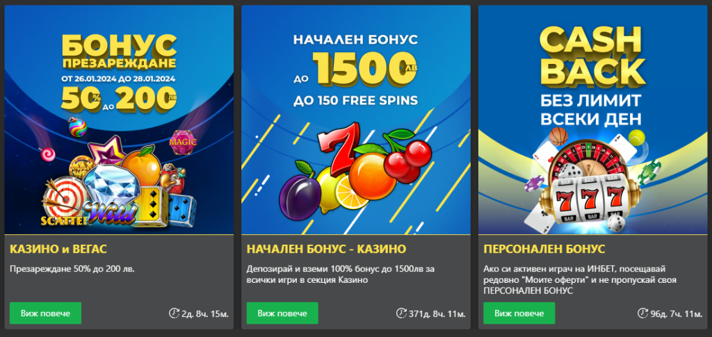 Promotions and welcome offers at Inbet