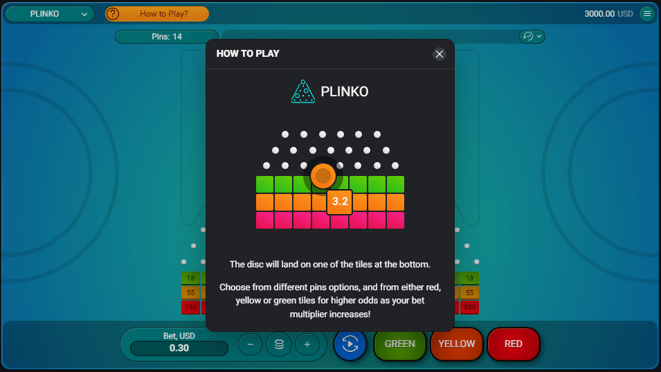 How to play the game Plinko?